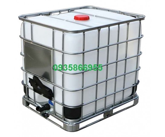 Tank thùng nhựa trắng 1000 lít cũ đã qua sử dụng 90%